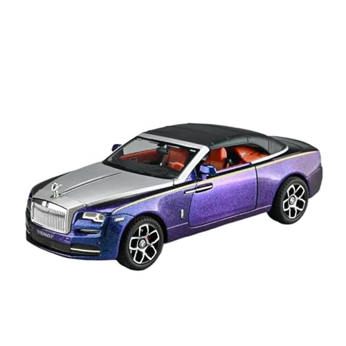 1 24 Für Rolls Royce Dawn Automodell Legierung Sportwagen Sound Und Licht Zurückziehen SpielzeugautoSammlung Ornamental Druckgussmodelle Motorfahrzeuge(Purple) von DUEVEL