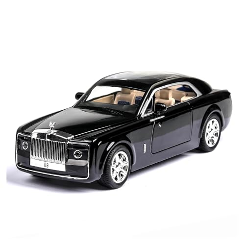 1 24 Für Rolls Royce Huiying Legierung Druckguss Auto Modell Simulation Pull Back Sound Licht Erweiterte Dekorative Geschenk Druckgussmodelle Motorfahrzeuge(Schwarz) von DUEVEL