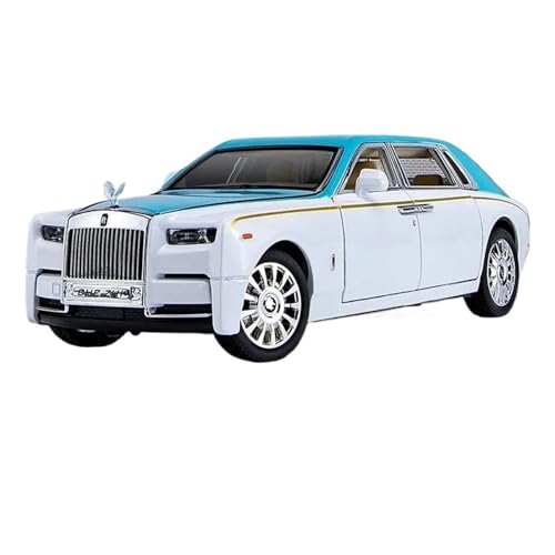 1 24 Für Rolls-Royce Phantom Legierung Auto Modell Diecast Spielzeug Auto Metall Spielzeug Auto Modell Sound Licht Sammlungen Druckgussmodelle Motorfahrzeuge(Blau) von DUEVEL