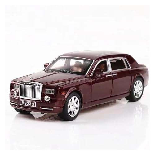1 24 Für Rolls-Royce Phantom Legierung Luxus Limousine Auto Modell Druckguss Sound Licht Simulation Sammler Enthusiasten Geschenke Druckgussmodelle Motorfahrzeuge(Rot) von DUEVEL