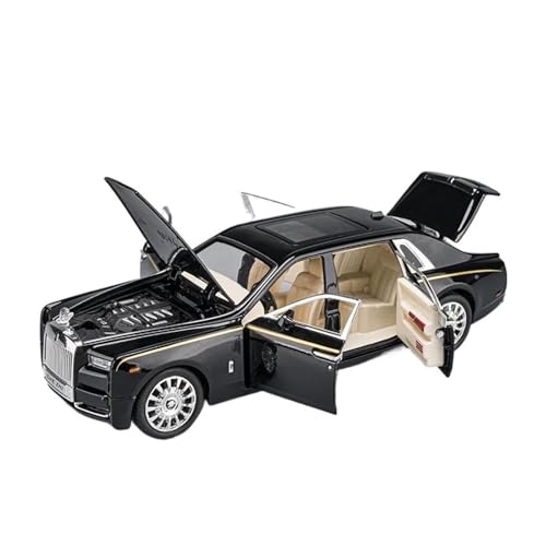 1 24 Für Rolls Royce Phantom Mansory Legierung Auto Druckguss Spielzeug Fahrzeuge Auto Modell Sound Und Licht Pullback Auto Druckgussmodelle Motorfahrzeuge(Schwarz) von DUEVEL
