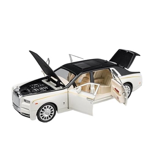 1 24 Für Rolls Royce Phantom Mansory Legierung Auto Druckguss Spielzeug Fahrzeuge Auto Modell Sound Und Licht Pullback Auto Druckgussmodelle Motorfahrzeuge(White) von DUEVEL