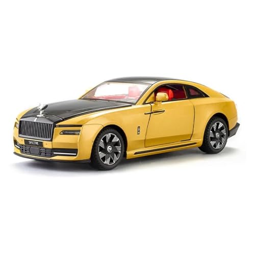 1 24 Für Rolls Royces Spectre Legierung Luxy New Energy Auto Modell Diecast Spielzeug Fahrzeug Metall Auto Modell Sound Licht Druckgussmodelle Motorfahrzeuge(Gold) von DUEVEL