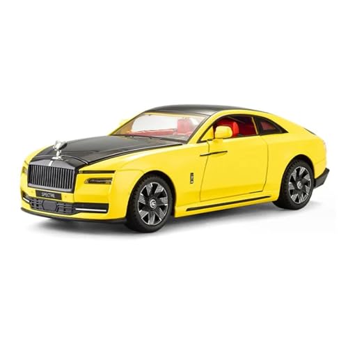 1 24 Für Rolls Royces Spectre Legierung Luxy New Energy Auto Modell Diecast Spielzeug Fahrzeug Metall Auto Modell Sound Licht Druckgussmodelle Motorfahrzeuge(Yellow) von DUEVEL