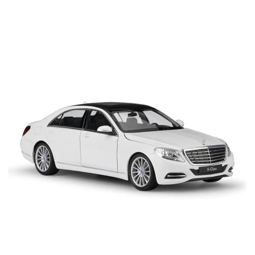 1 24 Für Scale Simulator Modellauto Benz S-Klasse Classic Diecast Car Metal Alloy Car Toys Collection Druckgussmodelle Motorfahrzeuge(White) von DUEVEL