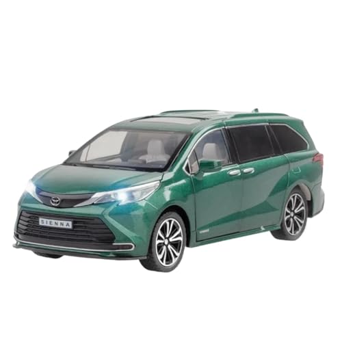 1 24 Für Sienna MPV Modellauto Aus Metall Mit Voller Rückwand Sound Und Licht TürenÖffnen Sammlung Geschenke Jungen Druckgussmodelle Motorfahrzeuge(Grün) von DUEVEL