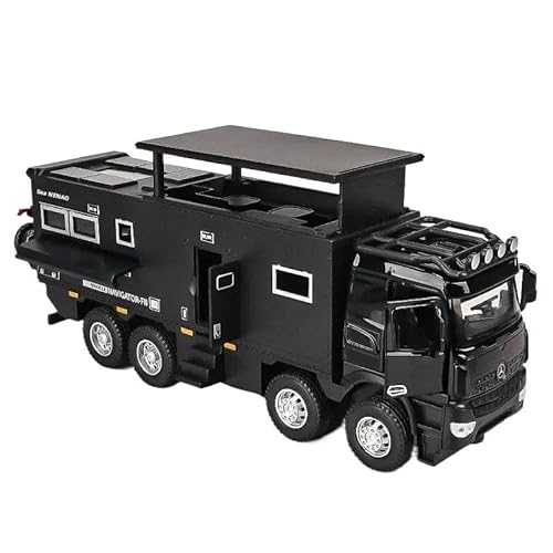 1 24 Für Simuliertes Gelände-Wohnmobil Mit Cooler Beleuchtung Und Sound, Cooles Lieblingsspielzeug Druckgussmodelle Motorfahrzeuge(Schwarz) von DUEVEL