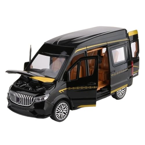 1 24 Für Sprinter MPV Van Legierung Automodell Druckguss Metall Spielzeugfahrzeuge Sound Licht Simulation Hobbys Sammlerstücke Druckgussmodelle Motorfahrzeuge(Schwarz) von DUEVEL