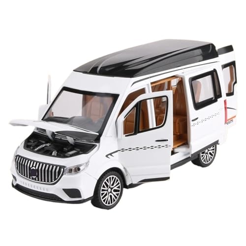 1 24 Für Sprinter MPV Van Legierung Automodell Druckguss Metall Spielzeugfahrzeuge Sound Licht Simulation Hobbys Sammlerstücke Druckgussmodelle Motorfahrzeuge(White) von DUEVEL