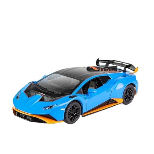 1 24 Für Supercar Modell Legierung Druckguss Fahrzeug Modell Sound & Licht Für Freund Geschenk Druckgussmodelle Motorfahrzeuge(Blau) von DUEVEL