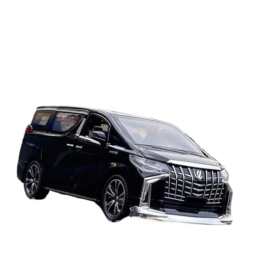 1 24 Für Toyota Alphard MPV Legierung Auto Druckguss Metall Fahrzeuge Modell Sammlung Sound Licht Simulation Spielzeug Druckgussmodelle Motorfahrzeuge(Schwarz) von DUEVEL