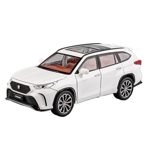 1 24 Für Toyota Crown Land Release Automodell Simulation Legierung Automodell Spielzeugauto Sammlung Ornamente Druckgussmodelle Motorfahrzeuge(White) von DUEVEL