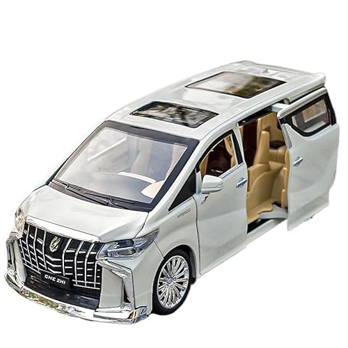 1 24 Für Toyota Elfa Aus Druckguss, Modellauto Sammlung Legierung Ornament Geschäftsauto Großes Spielzeugauto Druckgussmodelle Motorfahrzeuge(White) von DUEVEL