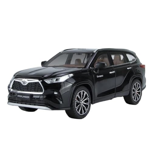 1 24 Für Toyota Highlander Diecast Metall Legierung Modell Auto Sound Licht Pull Back Sammlung Auto Enthusiasten Geschenke Druckgussmodelle Motorfahrzeuge(Schwarz) von DUEVEL