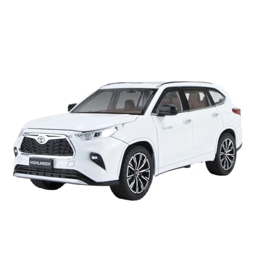 1 24 Für Toyota Highlander Diecast Metall Legierung Modell Auto Sound Licht Pull Back Sammlung Auto Enthusiasten Geschenke Druckgussmodelle Motorfahrzeuge(White) von DUEVEL