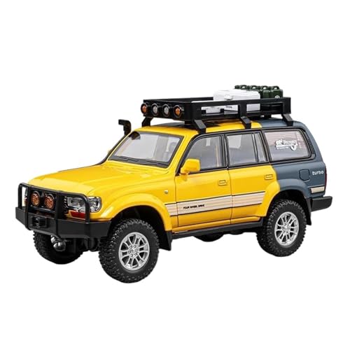 1 24 Für Toyota Land Cruiser LC80 SUV Legierung Druckguss Spielzeug Auto Modell Sammlerstücke Geburtstagsgeschenk Druckgussmodelle Motorfahrzeuge(Yellow) von DUEVEL