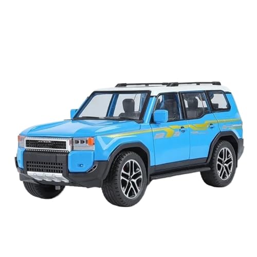 1 24 Für Toyota Prado LC250 Collection SUV Hochsimulation Druckguss-Metalllegierung Modellauto Sound Light Pull Back Spielzeug Druckgussmodelle Motorfahrzeuge(Blau) von DUEVEL