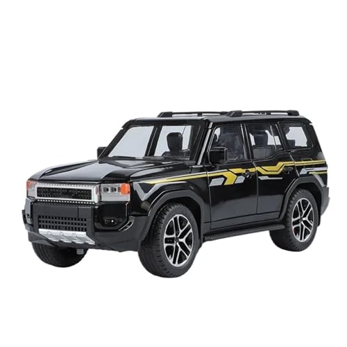 1 24 Für Toyota Prado LC250 Collection SUV Hochsimulation Druckguss-Metalllegierung Modellauto Sound Light Pull Back Spielzeug Druckgussmodelle Motorfahrzeuge(Schwarz) von DUEVEL