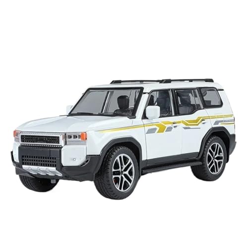 1 24 Für Toyota Prado LC250 Collection SUV Hochsimulation Druckguss-Metalllegierung Modellauto Sound Light Pull Back Spielzeug Druckgussmodelle Motorfahrzeuge(White) von DUEVEL
