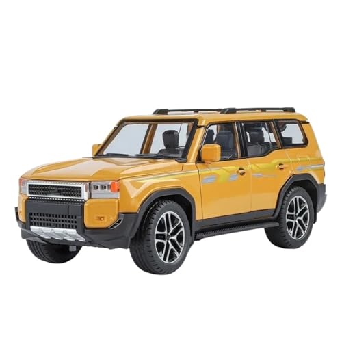 1 24 Für Toyota Prado LC250 Collection SUV Hochsimulation Druckguss-Metalllegierung Modellauto Sound Light Pull Back Spielzeug Druckgussmodelle Motorfahrzeuge(Yellow) von DUEVEL