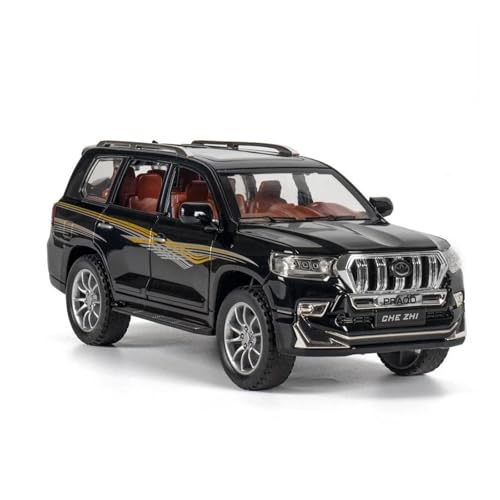 1 24 Für Toyota Prado SUV Legierung Modell Auto Diecast Geländewagen Spielzeug Modelle Sound Licht Sammlung Spielzeug Druckgussmodelle Motorfahrzeuge(Schwarz) von DUEVEL