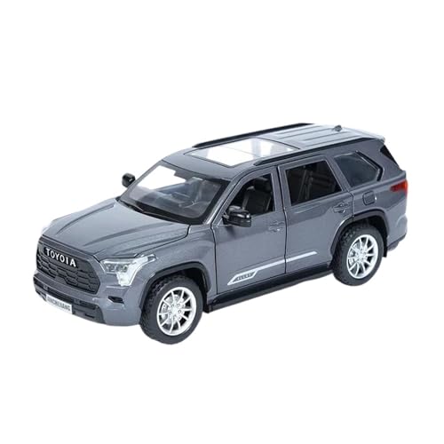 1 24 Für Toyota Sequoia SUV Spray Funktion Legierung Modell Auto Spielzeug Diecast Metall Casting Sound Und Licht Auto Spielzeug Druckgussmodelle Motorfahrzeuge(Gray) von DUEVEL