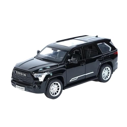 1 24 Für Toyota Sequoia SUV Spray Funktion Legierung Modell Auto Spielzeug Diecast Metall Casting Sound Und Licht Auto Spielzeug Druckgussmodelle Motorfahrzeuge(Schwarz) von DUEVEL