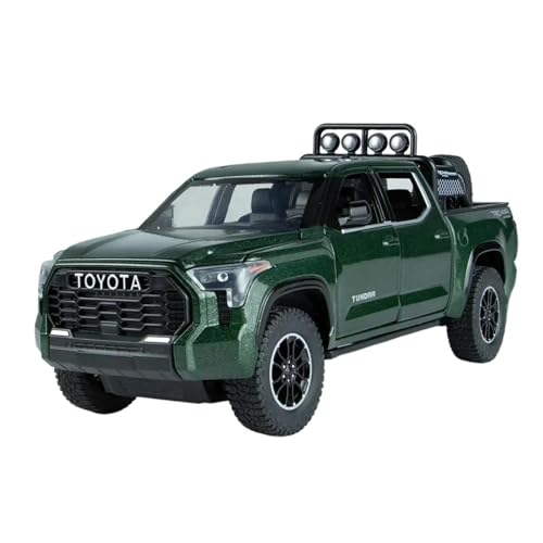1 24 Für Toyota Tundra Pickup Geländewagen Diecast Metalllegierung Modellauto-Enthusiasten Sammlung Spielzeug Geschenke Druckgussmodelle Motorfahrzeuge(Grün) von DUEVEL