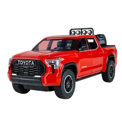 1 24 Für Toyota Tundra Pickup Geländewagen Diecast Metalllegierung Modellauto-Enthusiasten Sammlung Spielzeug Geschenke Druckgussmodelle Motorfahrzeuge(Rot) von DUEVEL