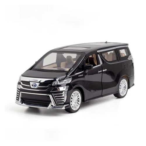 1 24 Für Toyota Vellfire MPV Van Legierung Diecast Spielzeug Fahrzeuge Metall Spielzeug Auto Modell Sound Und Licht Spielzeug Druckgussmodelle Motorfahrzeuge(Schwarz) von DUEVEL