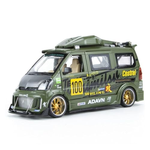 1 24 Für Wuling Alloy Track Sports Car Truck Diecasts MetalRacing Car Model Simulation Sound and Light Toy Druckgussmodelle Motorfahrzeuge(Grün) von DUEVEL