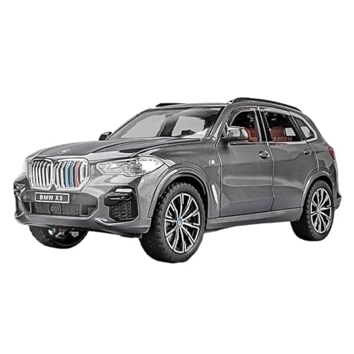 1 24 Für X5 SUV Legierung Auto Druckguss Spielzeug Fahrzeuge Auto Modell Sound Und Licht Pullback Auto Geschenke Druckgussmodelle Motorfahrzeuge(Gray) von DUEVEL