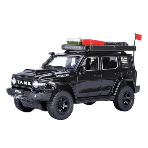 1 24 Tank 300 2024 Geländewagen Legierung Automodell Sound Und Licht Autoenthusiasten Sammlerstücke Geburtstagsgeschenk Druckgussmodelle Motorfahrzeuge(Schwarz) von DUEVEL