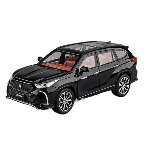 1 24 für Toyota Crown Kluger Off-Road SUV Sammlung Simulation Sound Licht Fahrzeug Spielzeug Druckgussmodelle Motorfahrzeuge(Schwarz) von DUEVEL