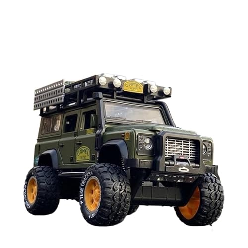 1 28 Für Camel Cup Rover Defender Alloy Racing Car Diecasts Toy Metal Off-Road Vehicles Model Collection Druckgussmodelle Motorfahrzeuge(Grün) von DUEVEL