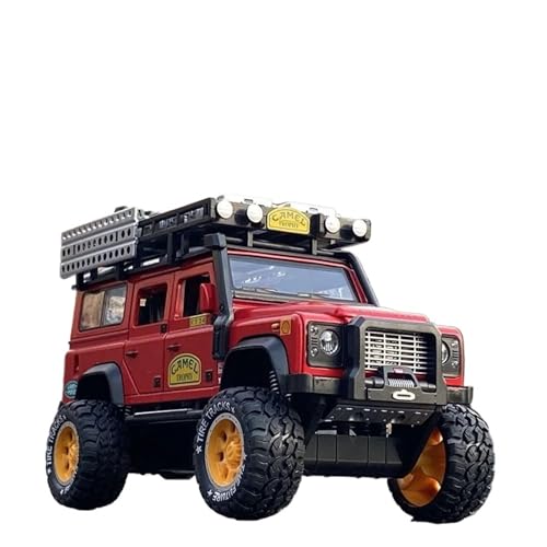 1 28 Für Camel Cup Rover Defender Alloy Racing Car Diecasts Toy Metal Off-Road Vehicles Model Collection Druckgussmodelle Motorfahrzeuge(Rot) von DUEVEL