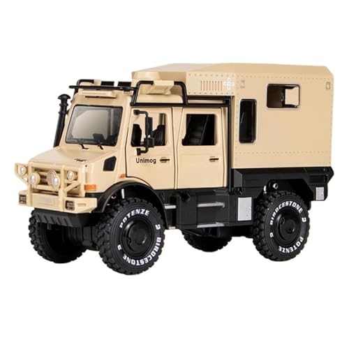 1 28 Für UNIMOG U4000 Wohnmobil Legierung Geländewagen Modell Druckguss Fahrzeuge Auto Modell Simulation Druckgussmodelle Motorfahrzeuge(Beige) von DUEVEL