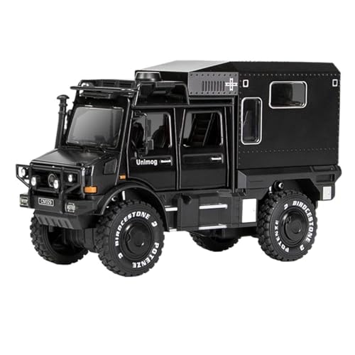 1 28 Für UNIMOG U4000 Wohnmobil Legierung Geländewagen Modell Druckguss Fahrzeuge Auto Modell Simulation Druckgussmodelle Motorfahrzeuge(Schwarz) von DUEVEL