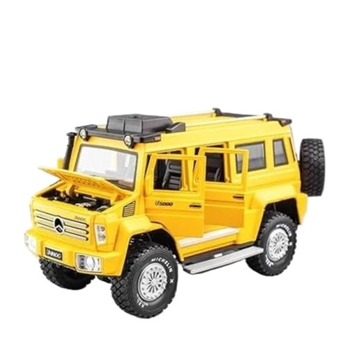 1 28 Für Unimog U5000 Legierung Auto Diecast Spielzeug Metall Geländewagen Modell Simulation Sound Und Licht Sammlung Druckgussmodelle Motorfahrzeuge(Amarillo) von DUEVEL
