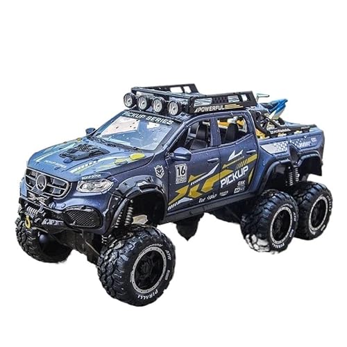 1 28 Für X-Klasse Exy 6 * 6 Reifen Pickup Legierung Auto Modell Druck Druck Metall Geländewagen Modell Simulation Sound Licht Druckgussmodelle Motorfahrzeuge(Blau) von DUEVEL