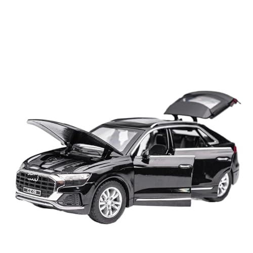 1 32 Für Audi Q8 SUV Legierung Auto Modell Sammlung Simulation Druckguss Metall Spielzeug Fahrzeuge Auto Modell Sound Und Licht Spielzeug Druckgussmodelle Motorfahrzeuge(Schwarz) von DUEVEL