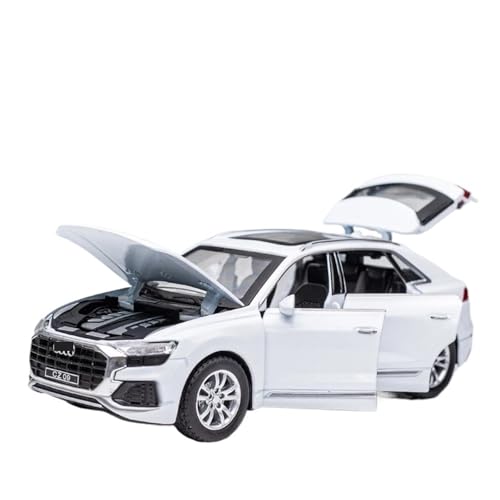 1 32 Für Audi Q8 SUV Legierung Auto Modell Sammlung Simulation Druckguss Metall Spielzeug Fahrzeuge Auto Modell Sound Und Licht Spielzeug Druckgussmodelle Motorfahrzeuge(White) von DUEVEL