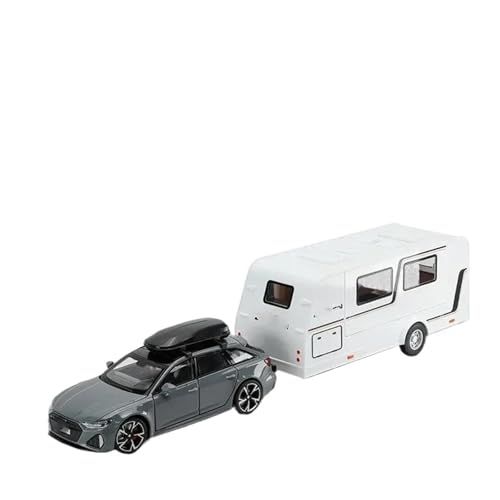 1 32 Für Audi RS6 Trailer RV Hochsimulations-Modellauto Aus Druckgussmetalllegierung Mit Sound- Und Licht-Pullback-Spielzeug Druckgussmodelle Motorfahrzeuge(Gray) von DUEVEL