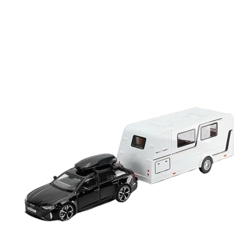 1 32 Für Audi RS6 Trailer RV Hochsimulations-Modellauto Aus Druckgussmetalllegierung Mit Sound- Und Licht-Pullback-Spielzeug Druckgussmodelle Motorfahrzeuge(Schwarz) von DUEVEL