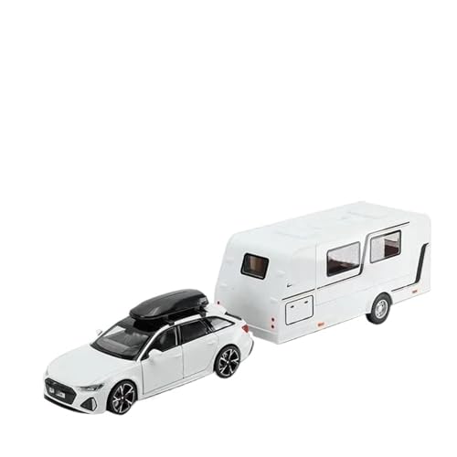 1 32 Für Audi RS6 Trailer RV Hochsimulations-Modellauto Aus Druckgussmetalllegierung Mit Sound- Und Licht-Pullback-Spielzeug Druckgussmodelle Motorfahrzeuge(White) von DUEVEL