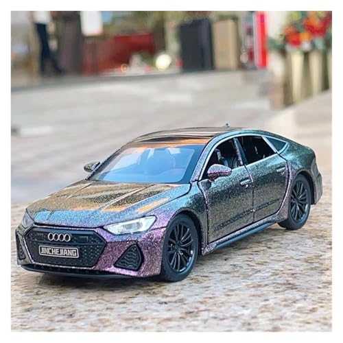 1 32 Für Audi RS7 Sportwagen Legierung Modellauto Spielzeug Druckguss Metallguss Ton Und Licht Auto-Enthusiasten Geschenk Druckgussmodelle Motorfahrzeuge(Purple Gold) von DUEVEL