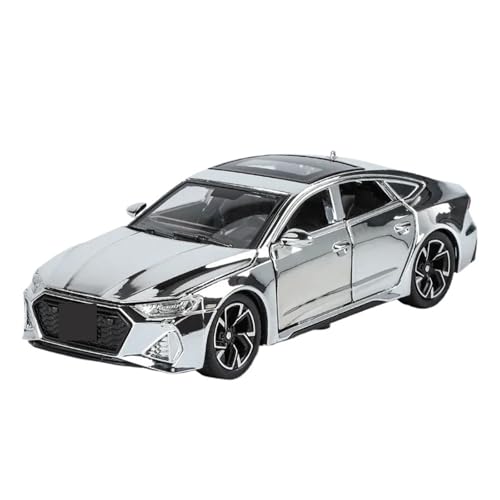 1 32 Für Audi RS7 Sportwagen Plating Automodell Hochsimulation Diecast Metalllegierung Autosammlung Sound Light Toy Druckgussmodelle Motorfahrzeuge(Silber) von DUEVEL