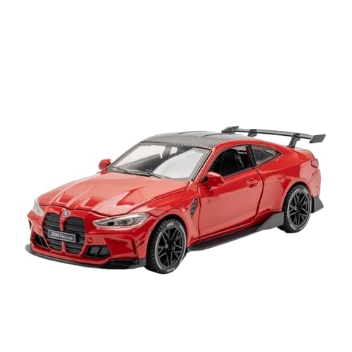 1 32 Für BMW M4 Supercar Legierung Automodell Mit Pull Back Sound Light Geschenk Auto Enthusiasten Sammlung Druckgussmodell Druckgussmodelle Motorfahrzeuge(Rot) von DUEVEL