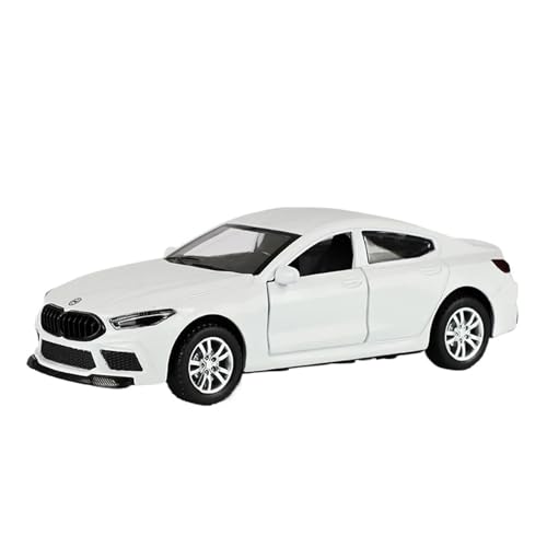 1 32 Für BMW M8 Sportwagen Legierung Automodell Druckguss Spielzeugfahrzeuge Mit Sound Light Pull Back Modell Druckgussmodelle Motorfahrzeuge(White) von DUEVEL
