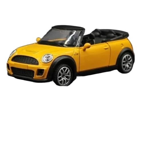 1 32 Für BMW MINI Cabrio Sportwagen Legierung Automodell Sound Und Licht Version Simulation Modell Spielzeug Druckgussmodelle Motorfahrzeuge(Yellow) von DUEVEL